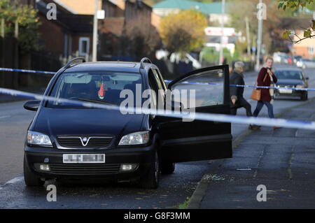 L'Ouest de Belfast shooting Banque D'Images