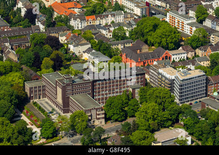 Vue aérienne de l'Hôtel de Ville, Oberhausen, Spot - nouvel immeuble de bureaux en face de l'hôtel de ville - Construit pour le compte de la Babcock Pensionskasse, Banque D'Images