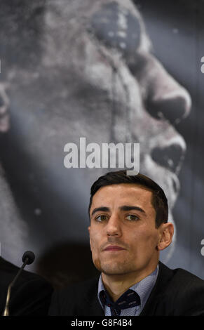 Anthony Crolla lors d'une conférence de presse au Grosvenor Casino de Manchester, avant son combat contre Darleys Perez. Banque D'Images