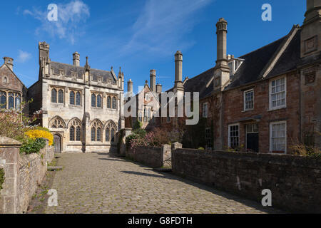 Une vue de la petite et étroite Vicaires Vicaires Chapelle dans Wells, Somerset, Angleterre Banque D'Images