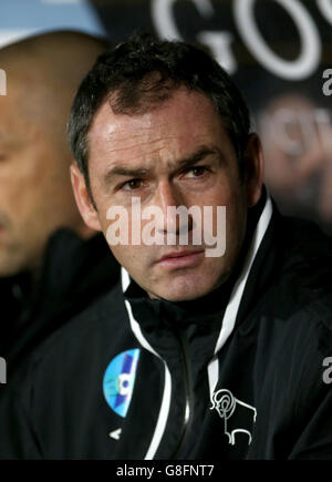 Hull City v Derby County - Sky Bet Championship - KC Stadium. Paul Clement, directeur du comté de Derby Banque D'Images