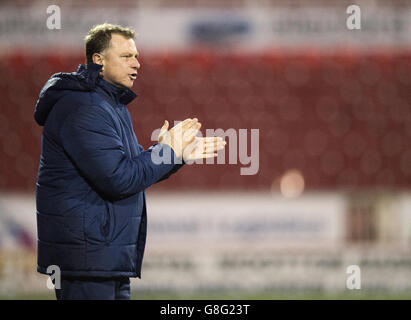 Swindon Town v Scunthorpe United - Sky Bet League One - County Ground. Mark Robins, directeur de Scunthorpe United Banque D'Images