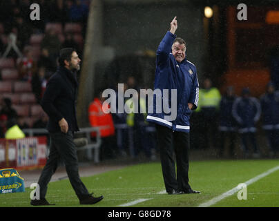 Sam Allardyce, directeur de Sunderland, lors du match de la Barclays Premier League au stade de Light, Sunderland. Banque D'Images