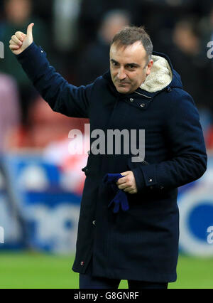 Stoke City / Sheffield mercredi - Capital One Cup - quart de finale - Britannia Stadium.Carlos Carvalhal, directeur de Sheffield Wednesday, avant la Capital One Cup, quart de finale au Britannia Stadium, Stoke-on-Trent. Banque D'Images