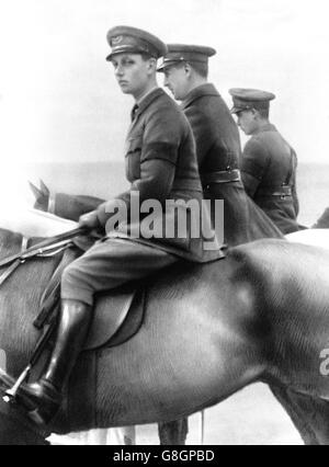 Graphique du Prince Albert avec le roi de Belgique et le prince de Galles, à cheval. Banque D'Images
