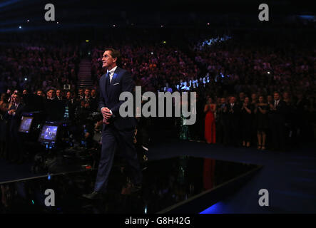 Lauréat du prix Lifetime Achievement, Tony McCoy, lors de la cérémonie de personnalité sportive de l'année 2015 au SSE Arena, Belfast. Banque D'Images