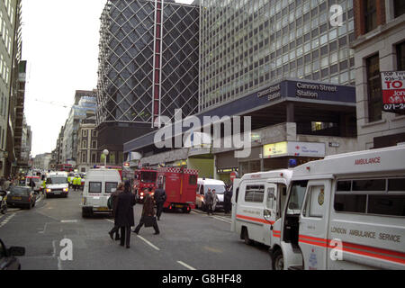 Cannon Street Crash - Londres Banque D'Images