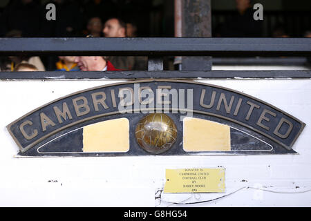 Cambridge United v Doncaster Rovers - Unis FA Cup - Deuxième tour - Coûts R Stade Abbey Banque D'Images