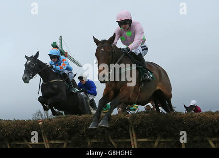 Long Dog monté par Ruby Walsh saute le dernier pour gagner l'obstacle de Paddy Power future Champions Novice pendant le deuxième jour du Festival de Noël à l'hippodrome de Leopardstown, Dublin. Banque D'Images