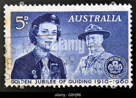 Australie - VERS 1960 : timbres en Australie consacrée au jubilé de guider, vers 1960 Banque D'Images