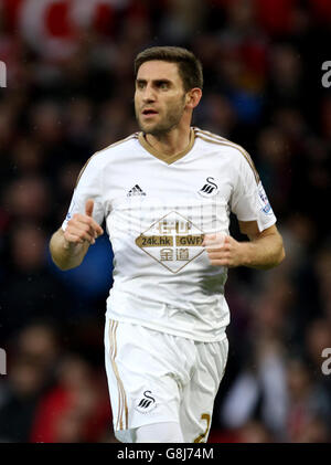 Manchester United / Swansea City - Barclays Premier League - Old Trafford.Angel Rangel de Swansea City Banque D'Images