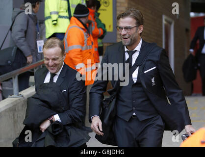 Jurgen Klopp, responsable de Liverpool (à droite) lors du match de la Barclays Premier League à Anfield, Liverpool. Banque D'Images