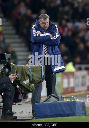 Sam Allardyce, directeur de Sunderland, lors du match de la Barclays Premier League au stade de Light, Sunderland. Banque D'Images