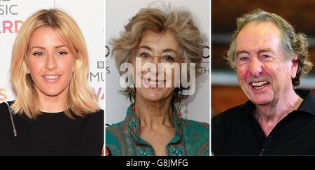 Photos de (de gauche) Ellie Goulding, Maureen Lipman et Eric Idle. Banque D'Images