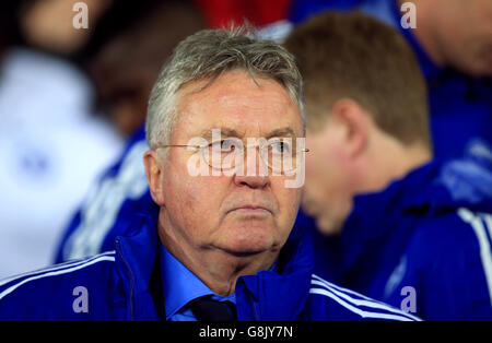 Manchester United contre Chelsea - Barclays Premier League - Old Trafford. Guus Hiddink, directeur intérimaire de Chelsea Banque D'Images