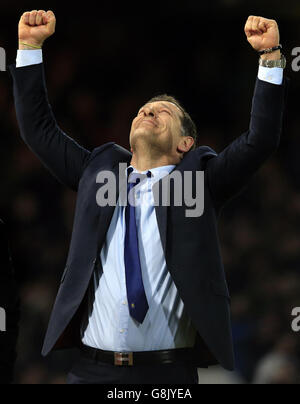 West Ham United v Southampton - Barclays Premier League - Upton Park.Le Manager de West Ham United, Slaven Bilic, célèbre la victoire après le match de la Barclays Premier League à Upton Park, Londres. Banque D'Images