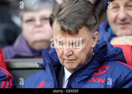 Manchester United / Swansea City - Barclays Premier League - Old Trafford.Louis van Gaal, directeur de Manchester United Banque D'Images