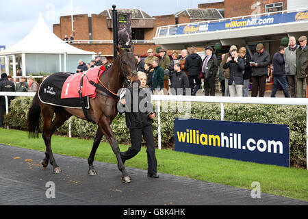 Le frère Tedd est marché autour de l'anneau de parade avant le William Hill Lanzarote obstacle Banque D'Images