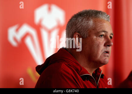 Warren Gatland, entraîneur-chef du pays de Galles, lors de l'annonce de l'équipe du pays de Galles au Vale Resort, Hensol. APPUYEZ SUR ASSOCIATION photo. Date de la photo: Mardi 19 janvier 2016. Voir l'histoire de PA RUGBYU Wales. Le crédit photo devrait se lire comme suit : David Davies/PA Wire. Banque D'Images