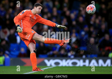 Chelsea v Scunthorpe United - Emirates FA Cup - Third Round - Stamford Bridge. Scunthorpe gardien de but Uni Luke Daniels Banque D'Images