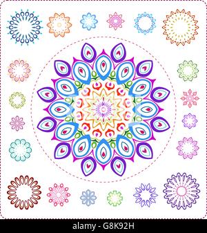 Ensemble de mandala coloré illustration en format vectoriel pour utiliser divers Illustration de Vecteur