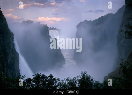 Devil's Cataract, Victoria Falls, Zimbabwe, du Zambèze. Banque D'Images