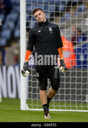 Leicester City v Stoke City - Barclays Premier League - King Power Stadium. Jack Butland, gardien de but de Stoke City Banque D'Images