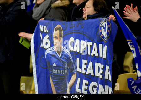 Watford c. Chelsea - Barclays Premier League - Vicarage Road.Les fans de Chelsea tiennent une bannière en soutien de John Terry dans les stands pendant la Barclays Premier League à Vicarage Road, Londres. Banque D'Images