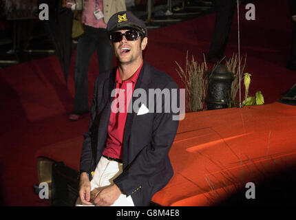 The Dukes of Hazzard Premiere - vue Leicester Square. Star du film Johnny Knoxville. Banque D'Images