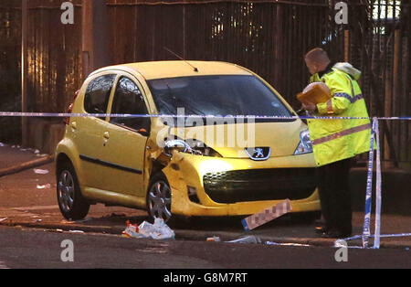 Collision routière Belvidere Banque D'Images