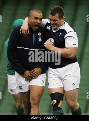 Irlande v Pays de Galles - RBS 6 Nations - Irlande Le Capitaine's Run - Aviva Stadium Banque D'Images