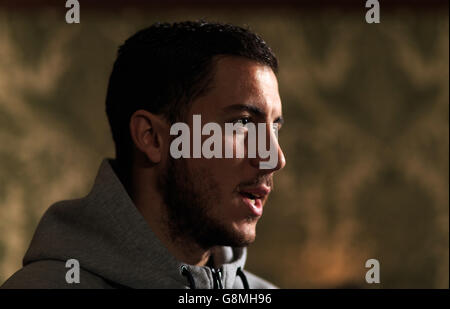 Eden Hazard Feature - Woodlands Park Hotel.Eden Hazard de Chelsea est interviewé pour la publication belge Het Laatste Nieuws Banque D'Images