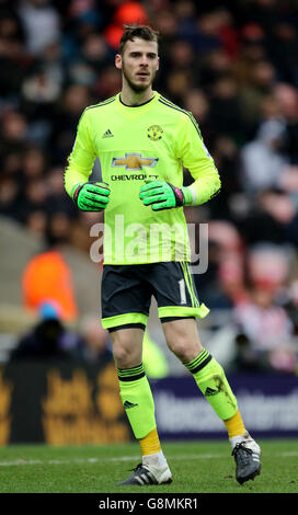 Sunderland / Manchester United - Barclays Premier League - Stade de lumière. David de Gea, gardien de but de Manchester United Banque D'Images