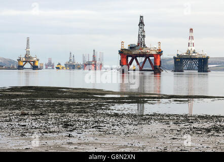 Plates-formes en estuaire de Cromarty Banque D'Images