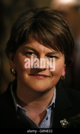 Arlene Foster, première ministre du Nord et chef du DUP, assiste à un événement marquant la montée de 1916 à la cathédrale Christ Church de Dublin. Banque D'Images