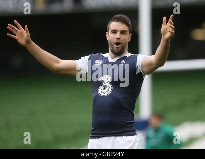 Irlande contre Italie - 2016 RBS six Nations - Irlande course du capitaine - Aviva Stadium.Conor Murray en Irlande pendant la course du capitaine au stade Aviva, à Dublin. Banque D'Images