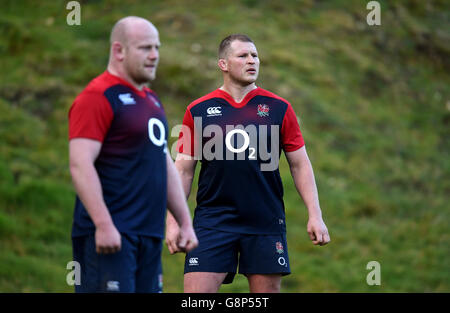 Session de formation de l'Angleterre - tournoi des Six Nations - Pennyhill Park Banque D'Images