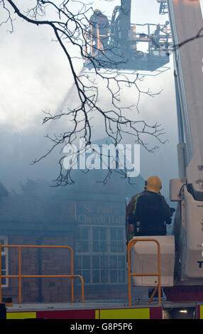 Incendie de l'église St Paul Banque D'Images