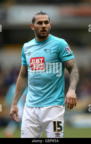 Wolverhampton Wanderers / Derby County - Sky Bet Championship - Molineux.Bradley Johnson du comté de Derby Banque D'Images