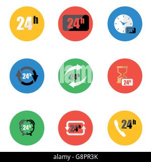 Télévision 24 heures Vector icons set Illustration de Vecteur