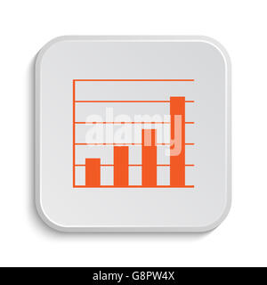 L'icône graphique de bars. Bouton Internet sur fond blanc. Banque D'Images