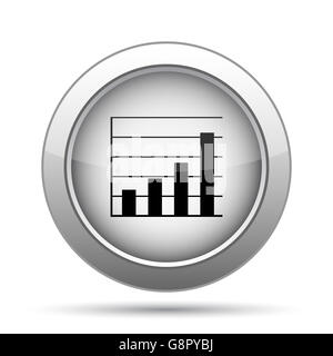 L'icône graphique de bars. Bouton Internet sur fond blanc. Banque D'Images