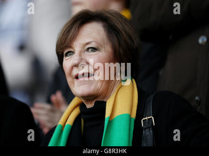 Delia Smith, directrice de la ville de Norwich, lors du match de la Barclays Premier League au Liberty Stadium, à Swansea. APPUYEZ SUR ASSOCIATION photo. Date de la photo: Samedi 5 mars 2016. Voir PA Story FOOTBALL Swansea. Le crédit photo devrait se lire comme suit : David Davies/PA Wire. Banque D'Images