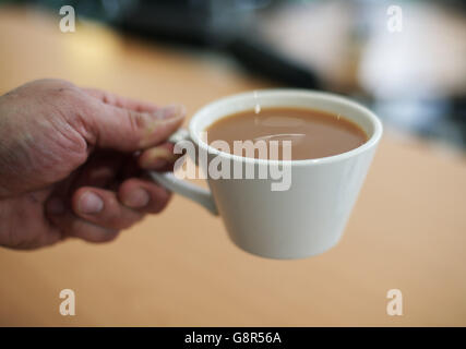 Stock de prestations de santé pour le thé. Une tasse de thé dans un café de Londres. Banque D'Images