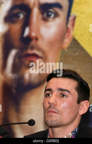 Anthony Crolla, lors de la conférence de presse pour son combat avec Ismael Barroso, au Radisson Blu Hotel, Manchester. Banque D'Images