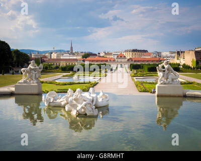 Abaisser le palais du Belvédère à Vienne, Autriche Banque D'Images