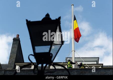 Des explosions de l'aéroport de Bruxelles Banque D'Images