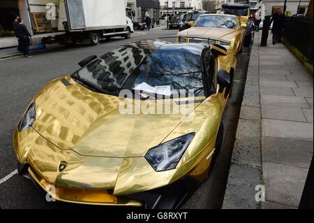 Les voitures du Moyen-Orient à Londres Banque D'Images