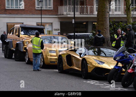 Les voitures du Moyen-Orient à Londres Banque D'Images