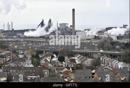 Les plus grandes aciéries du Royaume-Uni à Port Talbot, au sud du pays de Galles, que les propriétaires indiens Tata cherchent à vendre. Banque D'Images